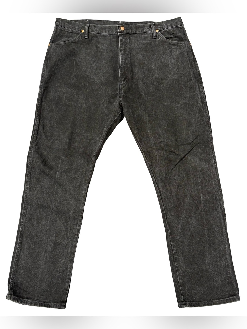 VTG Wrangler Jeans Men 42x32 Black USA Made Cowboy Cut Heavyweight Denim